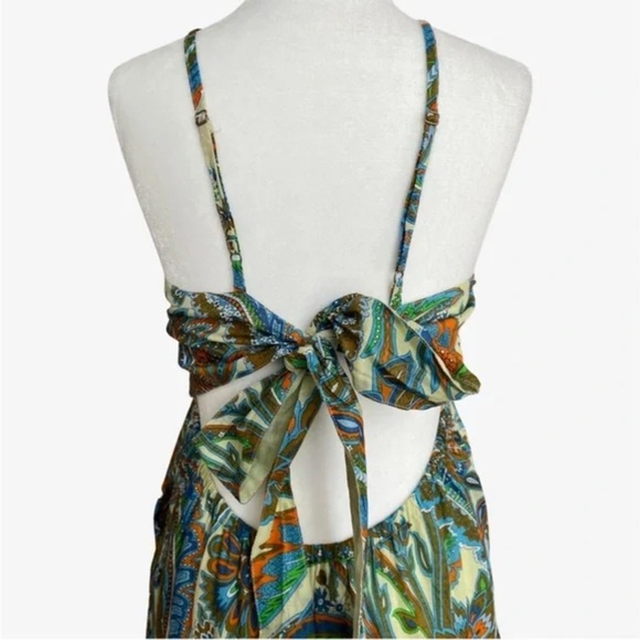 Anthropologie House of Harlow 1960 Womens Tiered Maxi Paisley Dress 100% Cotton - Picture 3 of 15